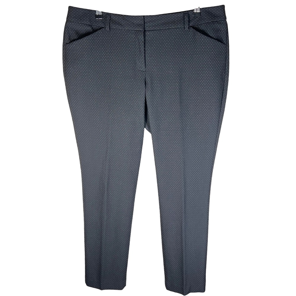 Express Editor Women's Dress Pants Black Polka Dot Career Business Size 14L